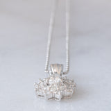 Collana vintage in platino con ciondolo con diamanti (0.56ctw), anni ‘80/‘90