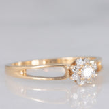 Anello a margherita in oro giallo 9K con diamanti (0.20ctw ca.), anno 1975