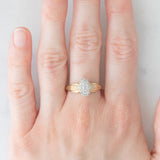 Anel de diamante vintage em ouro amarelo e branco 9K (aprox. 0.20ctw), década de 80