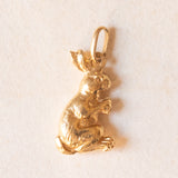Винтажный кулон в форме кролика из желтого золота 18 карат