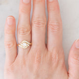 Anello a fiore vintage in oro giallo 18K con diamanti (0.92ctw), anni ‘80