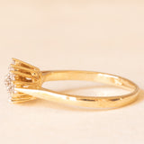Anello vintage in oro giallo e bianco 9K con diamanti (0.25ctw ca.), anni ‘80