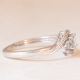 Anello vintage in oro bianco 9K con acquamarine (0.40ctw ca.) e diamanti (0.08ctw ca.), anni ‘80/‘90