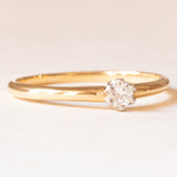 Vintage-Solitär aus 18 Karat Gelb- und Weißgold mit Diamant im Brillantschliff (ca. 0.15 ct), 60er Jahre