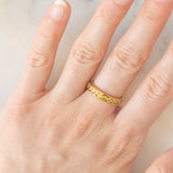 Veretta vintage in oro giallo 9K con sfeni (0.62ctw ca.)