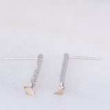 Orecchini pendenti vintage in oro bianco 18K con diamanti (0.44ctw)
