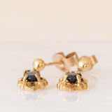 Vintage-Ohrringe aus 9-karätigem Gelbgold mit Saphiren (ca. 0.40 ctw), 1962