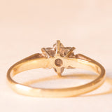 Vintage-Blumenring aus 9-karätigem Gelbgold mit Diamanten (ca. 0.07 ctw), 1984