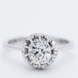 Solitario in oro bianco 18K con diamante di taglio vecchia miniera (0.97ct ca.)