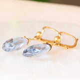 Vintage-Ohrringe aus 18 Karat Gelbgold mit blauem Topas, 60er Jahre