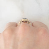 Anello da cocktail vintage in oro giallo 9K con ametista (1ct ca.), anno 1991