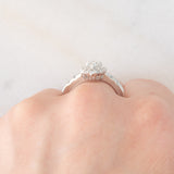 Anello a margherita a goccia in platino con diamanti (1.12ctw), anni ‘90