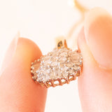 Vintage-Halskette mit Kette aus 9-karätigem Gelbgold und Anhänger aus 9-karätigem Gelb- und Weißgold mit Diamanten (ca. 0.35 ctw), 80er/90er Jahre