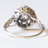 Vintage 18K white gold daisy ring with diamonds (0.18ctw approx.), 70s