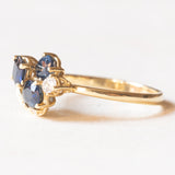 Vintage Ring aus 14 Karat Gelbgold mit Saphiren (ca. 0.80 ctw) und Diamanten (ca. 0.09 ctw), 60er/70er Jahre