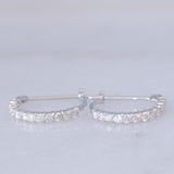 Orecchini a cerchio in oro bianco 14K con diamanti (0.30ctw), anni ‘90/anni ‘2000