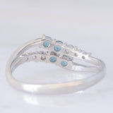 Anello contrarier vintage in platino con alessandriti (0.30ctw) e diamanti (0.21ctw)