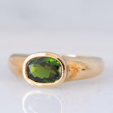 Solitario vintage in oro giallo 9K con cromodiopside (1ct ca.), anni ‘80