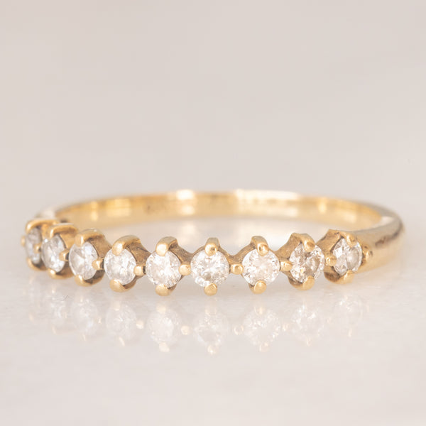 Mezzo eternity vintage in oro giallo 9K con diamanti di taglio brillante (0.27ctw ca.)