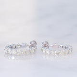 Orecchini a cerchio vintage in oro bianco 18K con diamanti (1.46ctw)