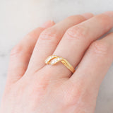Anello vintage in oro giallo 18K con diamanti (0.20ctw ca.), anni ‘70