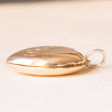 Vintage herzförmiger Fotoanhänger mit 9-karätiger Gelbgoldfolie auf Metall, 50er/60er Jahre