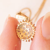 Vintage necklace with 9K yellow gold chain and 9K yellow and white gold pendant with diamonds (approx. 0.35ctw), 80s/90s