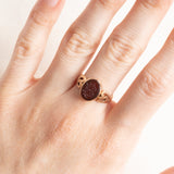 Vintage 14K Gelbgold gravierter Karneol-Siegelring, 60er Jahre