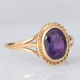Anello da cocktail vintage in oro giallo 9K con ametista (1ct ca.), anno 1991