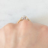 Vintage-Solitär aus 9 Karat Gelbgold mit Diamant im Brillantschliff (ca. 0.15 ct), 1990