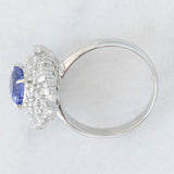 Anello ballerina vintage in platino con tanzanite (1.63ct) e diamanti (1.13ctw), anni ‘80/‘90