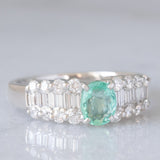 Anello vintage in platino con tormalina paraiba (0.76ct) e diamanti (0.71ctw), anni ‘90/anni ‘2000