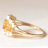 Vintage-Ring aus 9-karätigem Gelbgold mit Opalen (ca. 0.70 ctw) und orangefarbener Glaspaste, 2002