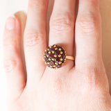 Vintage-Ring aus 18 Karat Gelbgold mit Granaten, 50er/60er Jahre