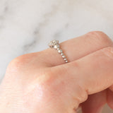 Anello a margherita vintage regolabile in platino con diamanti (0.20ctw), anni ‘90