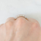 Bague vintage en or jaune et blanc 18 carats avec diamants taille baguette (environ 1 ct), années 80