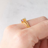 Anello a fiore vintage in oro giallo 8K con topazi colorati (0.40ctw ca.)