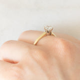 Solitario vintage in oro giallo 14K con diamante di taglio brillante (0.53ct ca.), anni ‘80/‘90