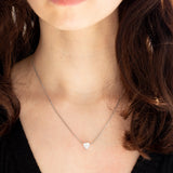 Collana vintage in platino con diamante a cuore (1ct)