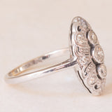 Anello Art Déco in oro bianco 14K con diamanti di taglio vecchia Europa (0.45ctw ca.), anni ‘20