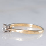 Vintage Solitärring aus 14-karätigem Gelbgold mit Diamant im alten europäischen Schliff (ca. 0.16 ct), 50er Jahre