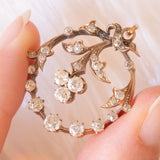 Antique 18K yellow gold pendant with old European cut diamonds (1ctw approx.), early 900s