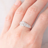 Anello a fascia vintage in platino con diamanti (0.50ctw), anni ‘80