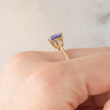 Solitario vintage in oro giallo 9K con tanzanite (1.80ct ca.)