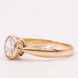 Antiker Solitärring aus 14-karätigem Gelbgold mit einem Diamanten im Rosenschliff (ca. 0.50 ct), 10er Jahre