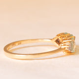 Trilogy vintage in oro giallo 10K con tormaline azzurre (1ctw ca.) e diamanti (0.03ctw ca.)