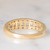 Anello a fascia vintage in oro giallo 14K con diamanti di taglio brillante (0.82ctw ca.), anni ‘80