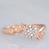 Anello contrarier a fiore in oro rosa 9K con diamanti (0.12ctw ca.)