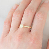 Solitaire vintage en or jaune 14 carats et diamants taillés en brillant (env. 0.45 ct), années 70