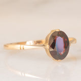 Solitario antico in oro giallo 9K con granato (1.10ct ca.), anni ‘10/‘20